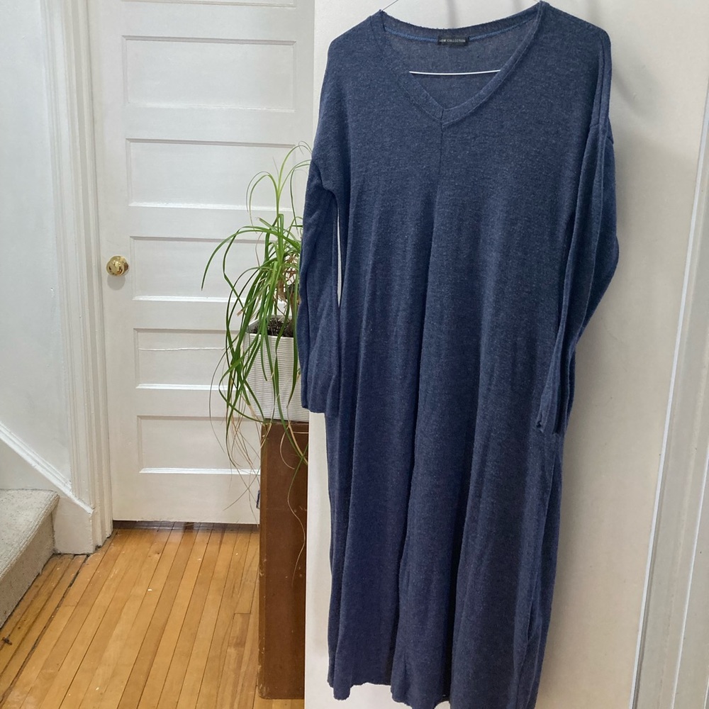 New Collection M blue knit maxi dress
